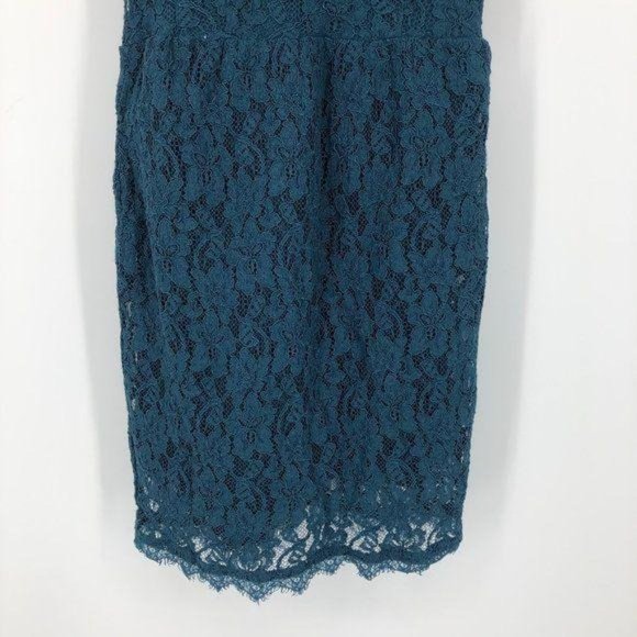 SOLD - Babaton Tobias teal lace dress size 8 - Picture 14 of 16